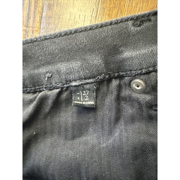 Abercrombie & Fitch Sz 27 Womens Black Denim Cut Off Jean Shorts Mid Rise - Picture 5 of 11